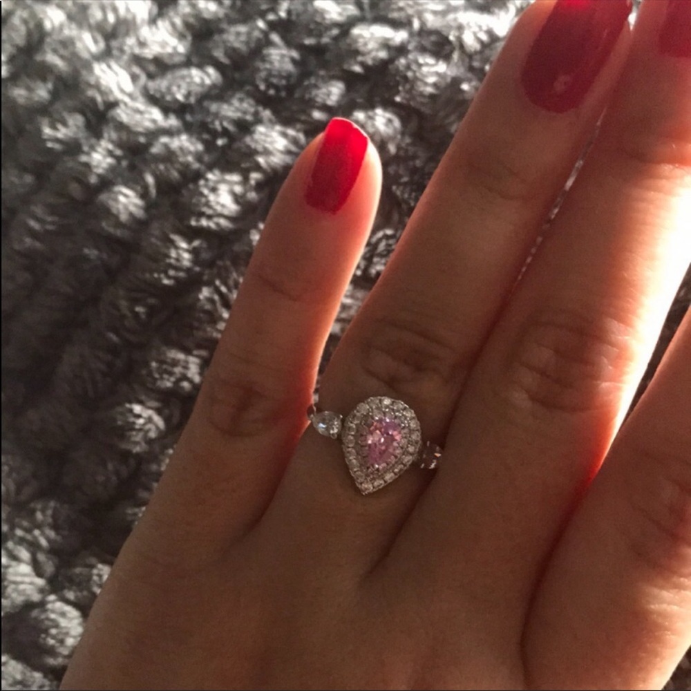 Sterling Silver Pink Ring - Picture 3 of 6